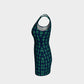 Anchor Toss Bodycon Dress - Green on Navy - SummerTies