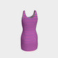 Striped Bodycon Dress - Blue on Pink - SummerTies