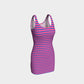 Striped Bodycon Dress - Blue on Pink - SummerTies