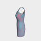 Striped Bodycon Dress - Darker Coral on Light Blue - SummerTies