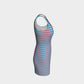 Striped Bodycon Dress - Darker Coral on Light Blue - SummerTies