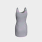 Striped Bodycon Dress - Green on Light Pink - SummerTies