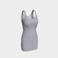 Striped Bodycon Dress - Green on Light Pink - SummerTies
