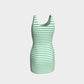 Striped Bodycon Dress - Green on White - SummerTies