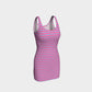 Striped Bodycon Dress - Light Blue on Pink - SummerTies