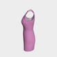 Striped Bodycon Dress - Light Blue on Pink - SummerTies