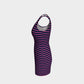Striped Bodycon Dress - Pink on Navy - SummerTies