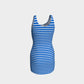 Striped Bodycon Dress - White on Blue - SummerTies