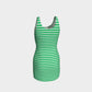 Striped Bodycon Dress - White on Green - SummerTies