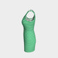 Striped Bodycon Dress - White on Green - SummerTies