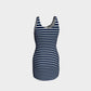 Striped Bodycon Dress - White on Navy - SummerTies