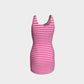Striped Bodycon Dress - White on Pink - SummerTies