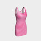 Striped Bodycon Dress - White on Pink - SummerTies