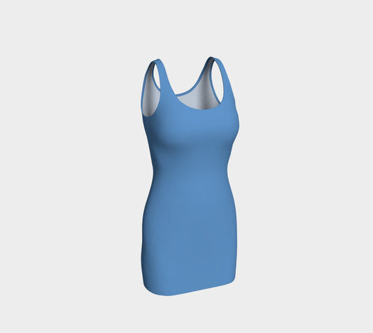 Solid Bodycon Dress - Blue