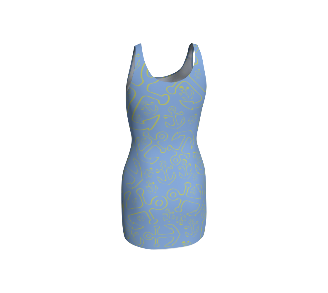 Anchor Dream Bodycon Dress - Light Blue - SummerTies