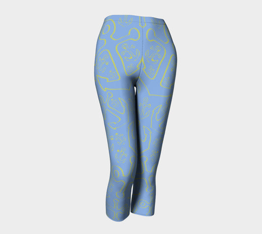 Anchor Dream Adult Capris - Light Blue - SummerTies