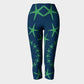 Starfish Adult Capris - Green on Navy - SummerTies