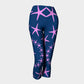 Starfish Adult Capris - Pink on Navy - SummerTies