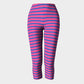 Striped Adult Capris - Blue on Pink - SummerTies