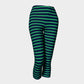 Striped Adult Capris - Green on Navy - SummerTies