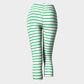 Striped Adult Capris - Green on White - SummerTies