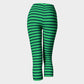 Striped Adult Capris - Navy on Green - SummerTies