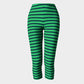 Striped Adult Capris - Navy on Green - SummerTies