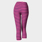 Striped Adult Capris - Navy on Pink - SummerTies