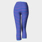 Striped Adult Capris - Pink on Blue - SummerTies