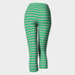 Striped Adult Capris - Light Pink on Green - SummerTies
