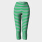 Striped Adult Capris - Light Pink on Green - SummerTies