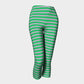 Striped Adult Capris - Light Pink on Green - SummerTies