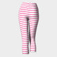 Striped Adult Capris - Pink on White - SummerTies