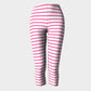 Striped Adult Capris - Pink on White - SummerTies