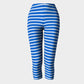 Striped Adult Capris - White on Blue - SummerTies