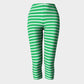 Striped Adult Capris - White on Green - SummerTies