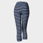 Striped Adult Capris - White on Navy - SummerTies