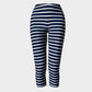 Striped Adult Capris - White on Navy - SummerTies