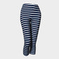 Striped Adult Capris - White on Navy - SummerTies