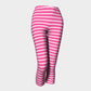 Striped Adult Capris - White on Pink - SummerTies