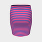 Striped Fitted Skirt - Blue on Pink - SummerTies