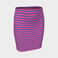 Striped Fitted Skirt - Blue on Pink - SummerTies