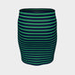 Striped Fitted Skirt - Green on Navy - SummerTies
