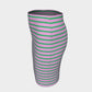 Striped Fitted Skirt - Green on Light Pink - SummerTies