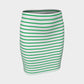 Striped Fitted Skirt - Green on White - SummerTies