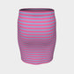 Striped Fitted Skirt - Light Blue on Pink - SummerTies