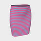 Striped Fitted Skirt - Light Blue on Pink - SummerTies