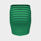 Striped Fitted Skirt - Navy on Green - SummerTies