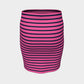 Striped Fitted Skirt - Navy on Pink - SummerTies