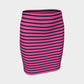 Striped Fitted Skirt - Navy on Pink - SummerTies